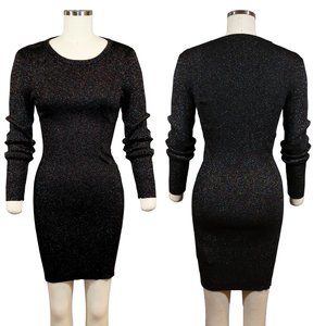 BCBGeneration Black Knit Dress with Rainbow Sparkles - Size MD